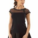 Bluzka Eva z siateczką i wstawką czarna 017