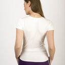 Top damski ecru Kasandra z dekoltem V-neck