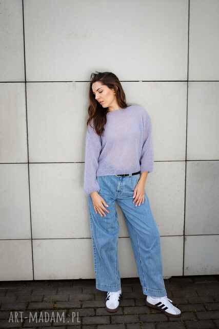 Lila MOHER lekki sweterek hand made