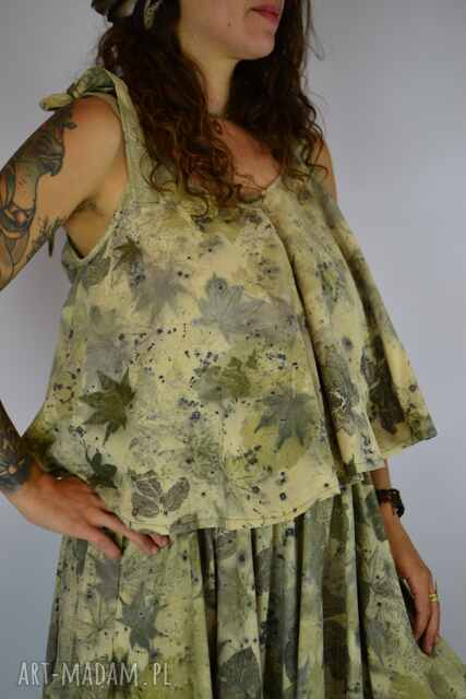 Barwiona roślinami Dzika Bluzka Łącząca z Ziemią