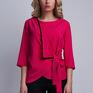 LANTI urban fashion niesztampowe lamówka bluzka, blu122 fuchsia elegancka koszulka