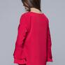 z szerokimi rękawami - czerwona H030 - bluzka elegancka