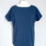 Gabriela Krawczyk handmade bluzka gładka bawełniana oversize l/xl navy koszulka