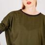 surowe dzianinowa bluzka khaki s/m dzianina oversize