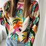 boho bluzy young heart / jungle print sweatshirt odzież bawełniana kolorowe