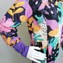 bluza damska z kominem wiola jungle fiolet 2xs - 3 XL fioletowa handmade