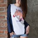 100% BAWEŁNIANA BLUZA ZEBRA, RĘCZNIE MALOWANA XL na zamówienie indywidualn