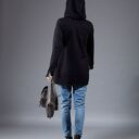 Bluza Basanti NavahoClothing - czarna dzianina z kapturem na zamek