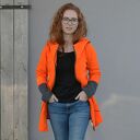 Bluza Saloni Long z kapturem - pomarańczowa na zamek