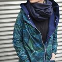 Długa bluza oversize z motywem liści bananowców, ogromny kaptur XL