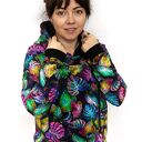Bluza damska WERKA Kolorowa Monstera z kapturem (handmade)