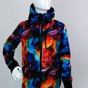 Bluza damska rozpinana na zamek FALE KOLOROWE 5XL - kaptur i kieszenie