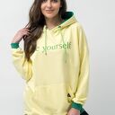 Bluza z kapturem damska "kolorowo mi" żółta