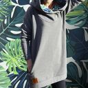 Oversize bluza hoodie ogromny kaptur monstera S