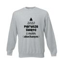 Bluza z nadrukiem pierwsze z mężem, chłopakiem, imię, we trójkę, mikołajki, prezent