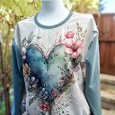 Bluza z serduchem, styl lekko oversize rozm. S/M