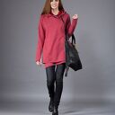 Bluza Basanti asymetryczna z kapturem na zamek - handmade dzianina