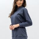 Grafitowa bluza damska raglan Basic Adalet - wygodna bawełniana dresówka 250g