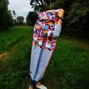TWARZE długa bluza oversize z łączonych tkanin M