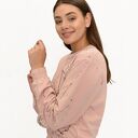 Bluza Happy malowana różowa - ręcznie szyta bluza damska z bawełny OEKO-TEX