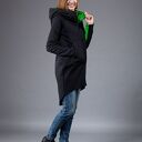 Bluza Saloni ZIP - asymetryczna, luźna bluza z kapturem i kieszeniami