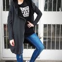 Oversize szara grafitowa obszerna bluza z duzym kapturem XS