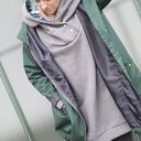 Oversize bluza hoodie ogromny kaptur monstera xs