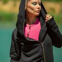 Bluza asymetryczna bawełniana, asymetryczny płaszcz