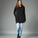 Bluza Basanti NavahoClothing - czarna dzianina z kapturem na zamek