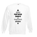 Bluza z nadrukiem pierwsze święta z żoną, dziewczyną, imię, we trójkę, mikołajki