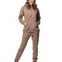 Bluza damska Taupe z kapturem z biobawełny GOTS - made in Poland