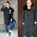 Oversize szara grafitowa obszerna bluza z duzym kapturem XS