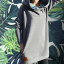 Oversize bluza hoodie ogromny kaptur monstera xs
