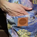 Długa bluza oversize w liscie i kwiaty ogromny kaptur, kolorowa M LATO