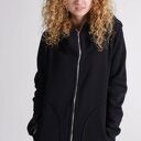 Czarna bluza Saloni Mini z kapturem na zamek - ręcznie robiona