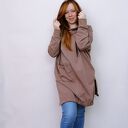 Bluza damska oversize LUMA brązowa z kapturem