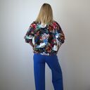 Bomberka oversize z piwoniiami - bluza bez kaptura