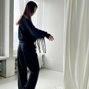 Verona - czarna bluza boho z frędzlami (oversize) 