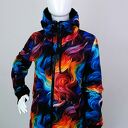 Bluza damska rozpinana na zamek FALE KOLOROWE 5XL - kaptur i kieszenie