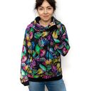 Bluza damska WERKA Kolorowa Monstera z kapturem (handmade)