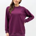 BLUZA DAMSKA RAGLAN BASIC - ADALET" BAKŁAŻAN