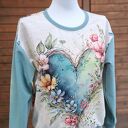 Bluza z serduchem, lekko oversize - ręcznie szyta, rozmiar S/M