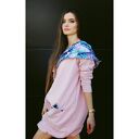 różowa gruba bluza 120cm, długość 75cm zam indywidualne