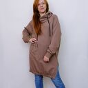 Bluza damska oversize LUMA brązowa z kapturem