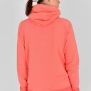 Damska bluza oversize na zamek z kapturem - pastelowy koral