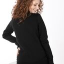 Bluza asymetryczna ze stójką na zamek - bawełniana z kieszeniami