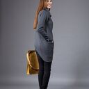 Bluza Ati asymetryczna handmade z zamkiem i stójką