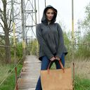 Ręcznie szyta bluza-kurtka z kapturem i kieszeniami - bawełna 90% oraz rozmiary XS-XXL
