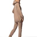 Bluza damska Taupe z kapturem z biobawełny GOTS - made in Poland