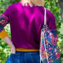 Fioletowa damska bluza w kwiaty KOLOROWY KWIAT